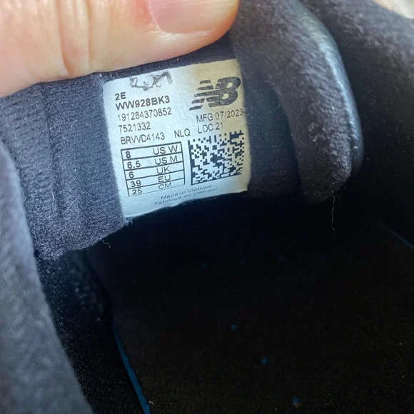 New Balance Women's 928v3 Walking Shoe WW928BK3 Black Leather 2E WIDE SZ 8 - Picture 7 of 7